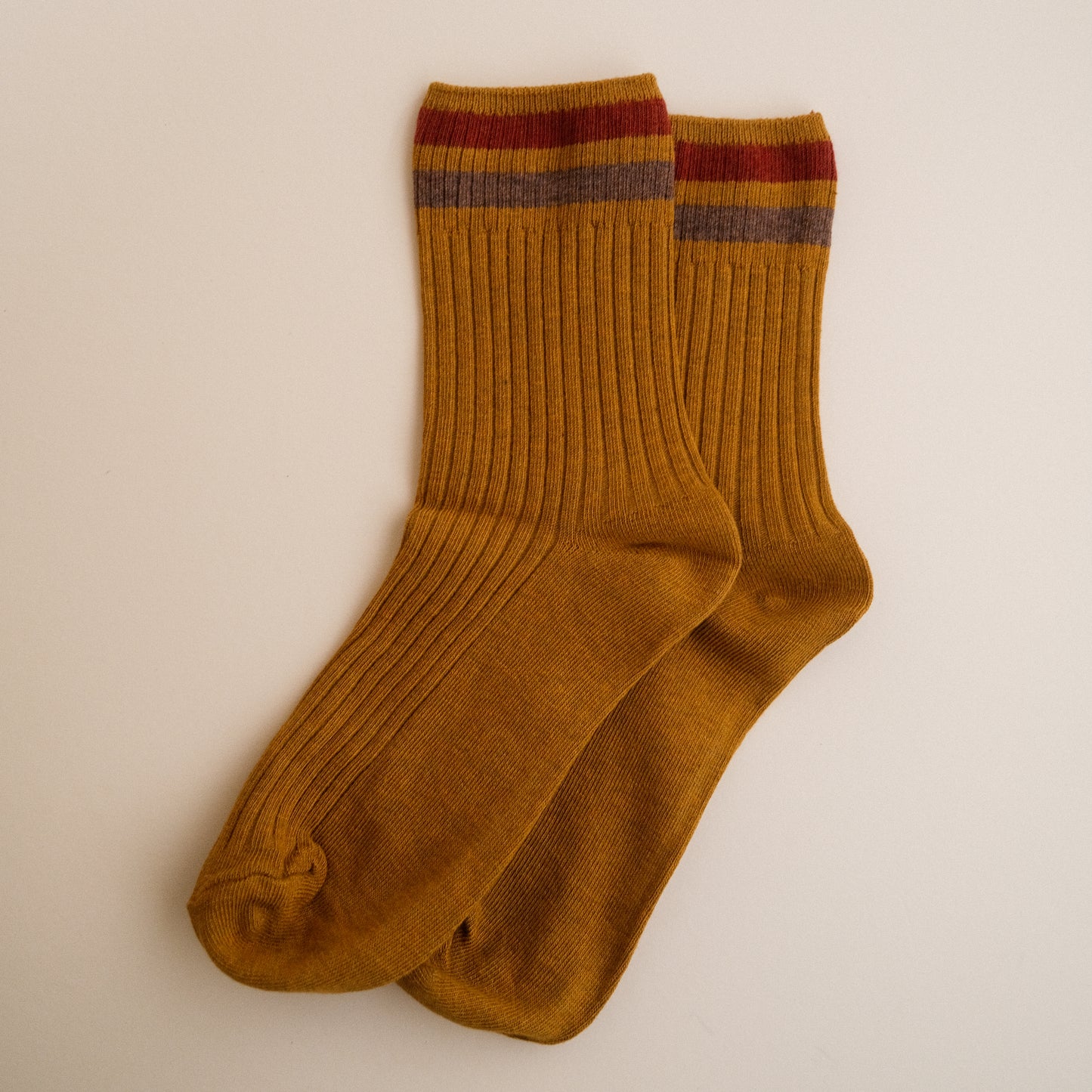 Summer Stripe Socks in Mustard