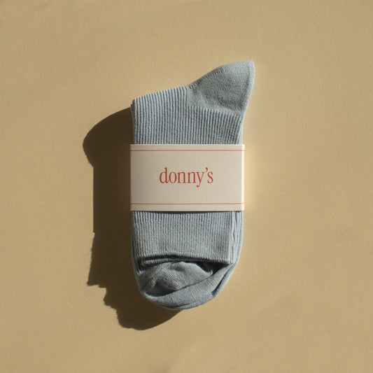 Classic Rib Socks in Powder Blue