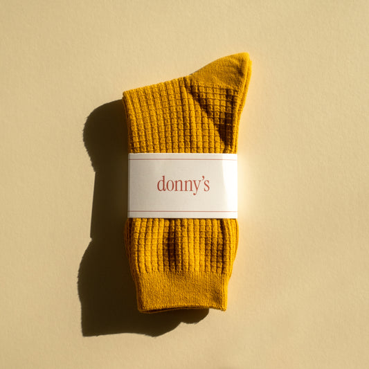 Summer Waffle Socks in Marigold