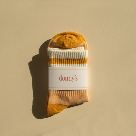 Varsity Socks in Almond