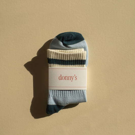 Varsity Socks in Powder Blue