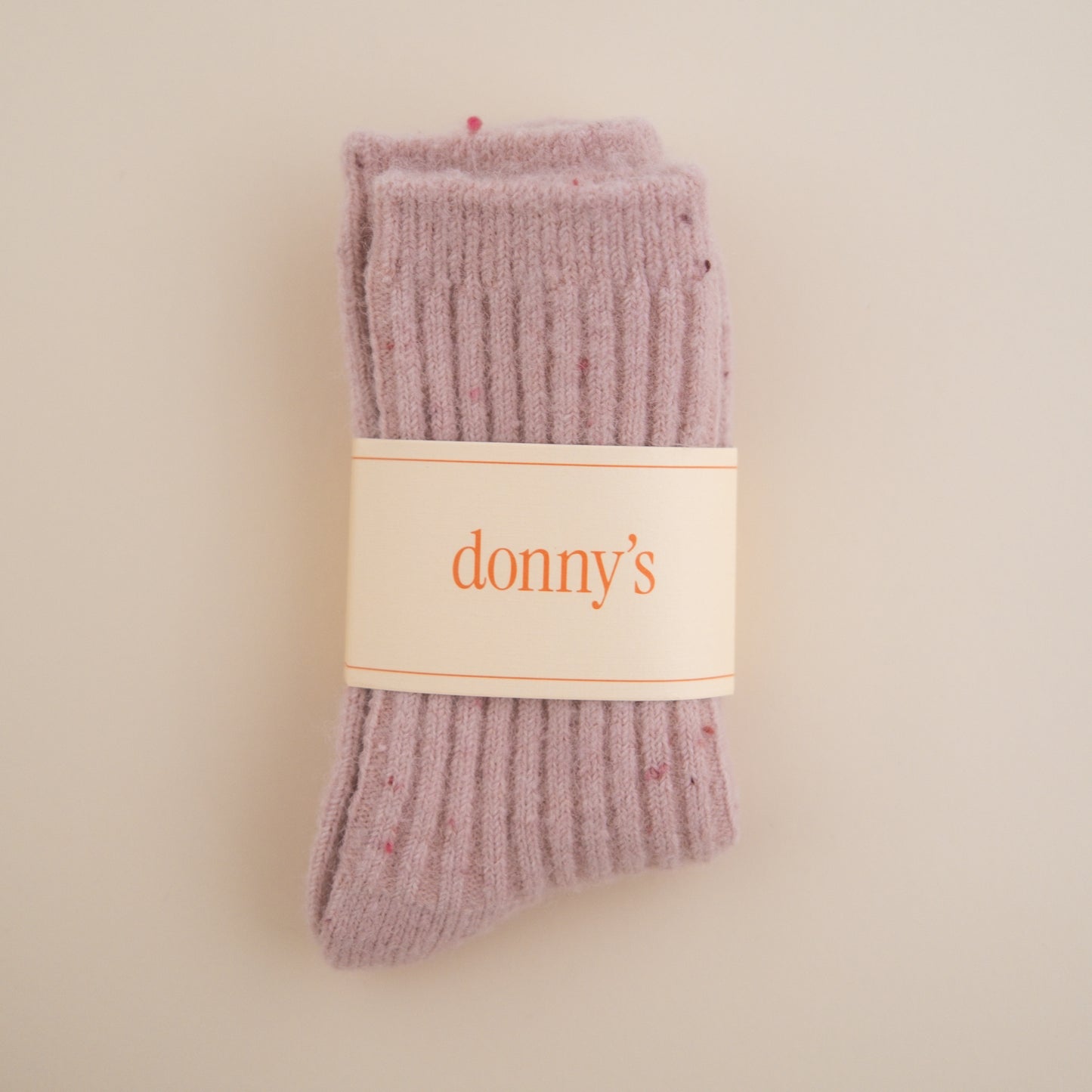 Slouch Rib Socks in Speckle Pink