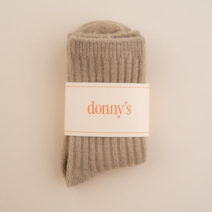 Slouch Rib Socks in Oatmeal