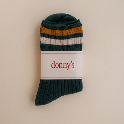 Summer Stripe Socks in Teal