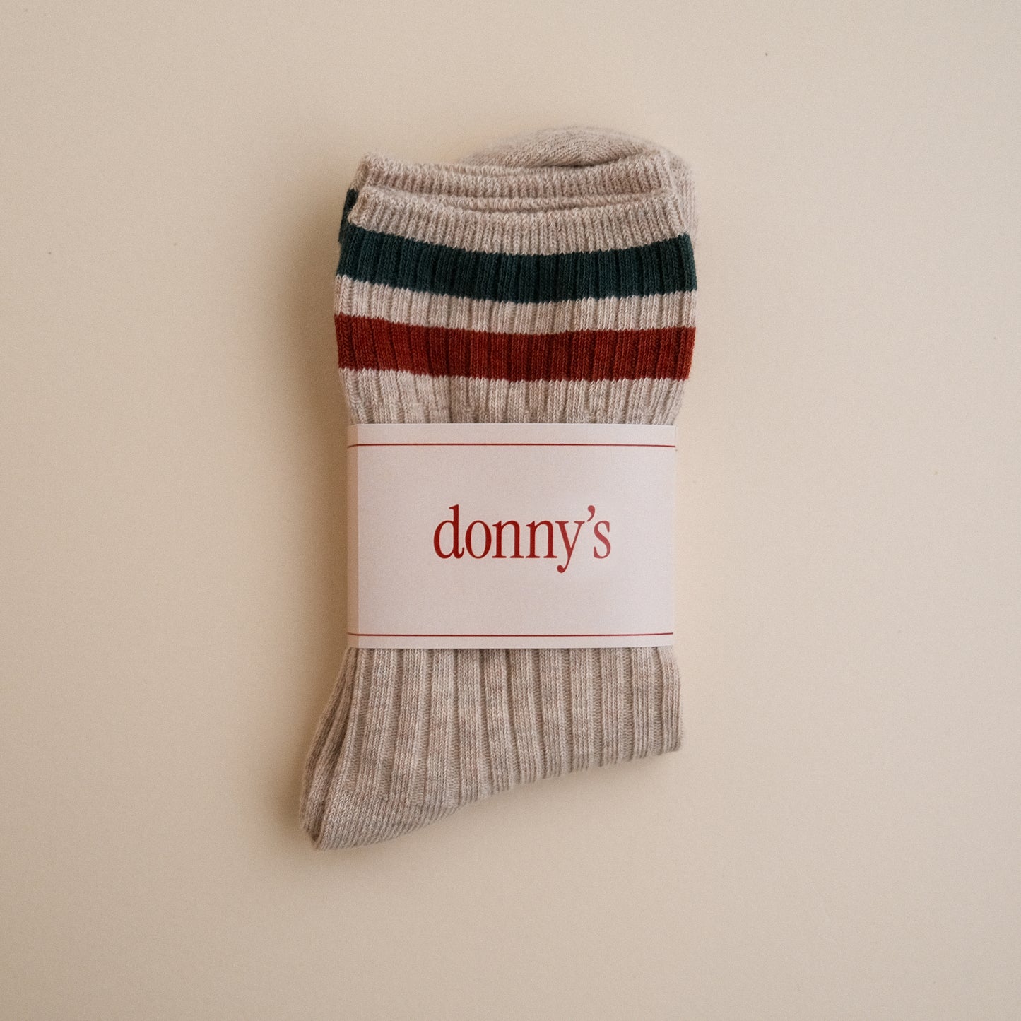 Summer Stripe Socks in Pebble