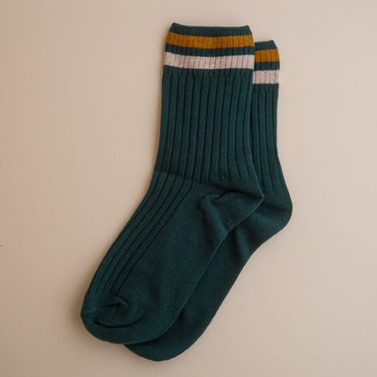 Summer Stripe Socks in Teal